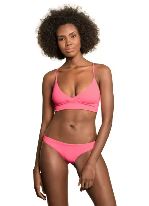 Maaji Coral Lava Criss Cross Long Line Triangle Bikini Top Maaji