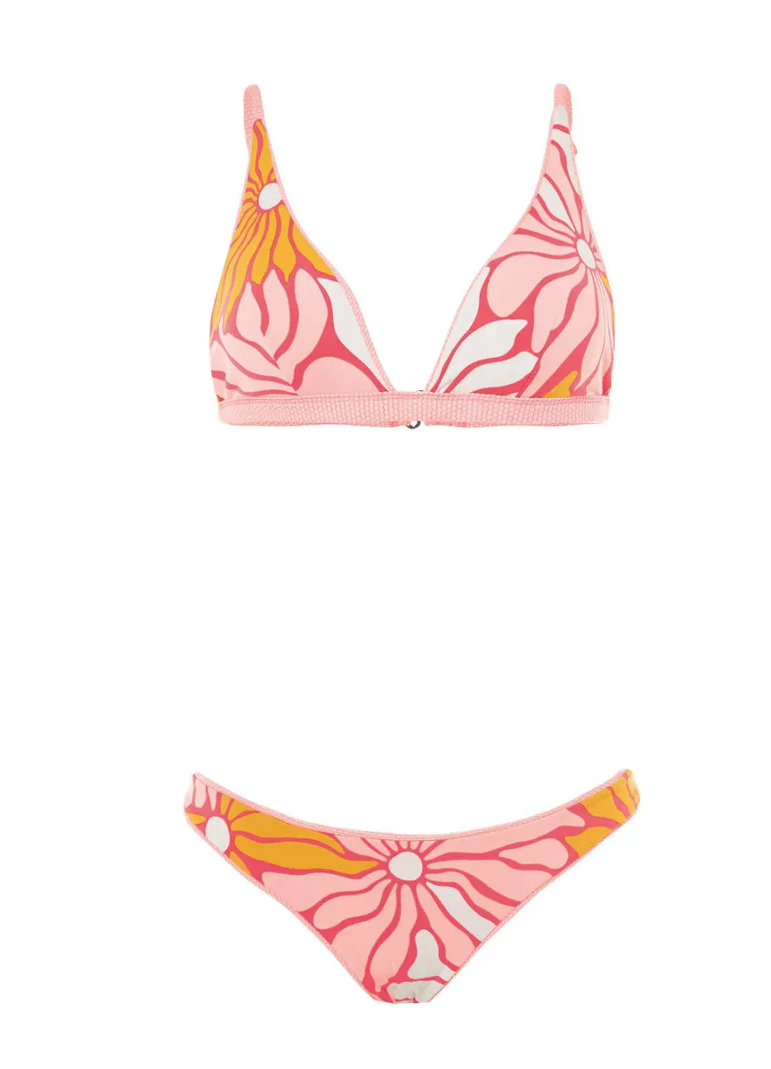 Maaji Coral Salmon Ivy Fixed Triangle Bikini Top Maaji