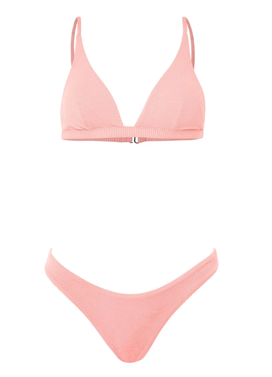 Maaji Coral Salmon Ivy Fixed Triangle Bikini Top Maaji