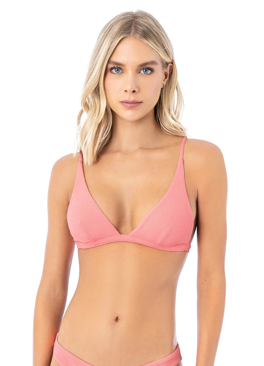 Maaji Coral Salmon Ivy Fixed Triangle Bikini Top Maaji