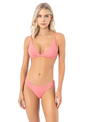 Maaji Coral Salmon Ivy Fixed Triangle Bikini Top Maaji