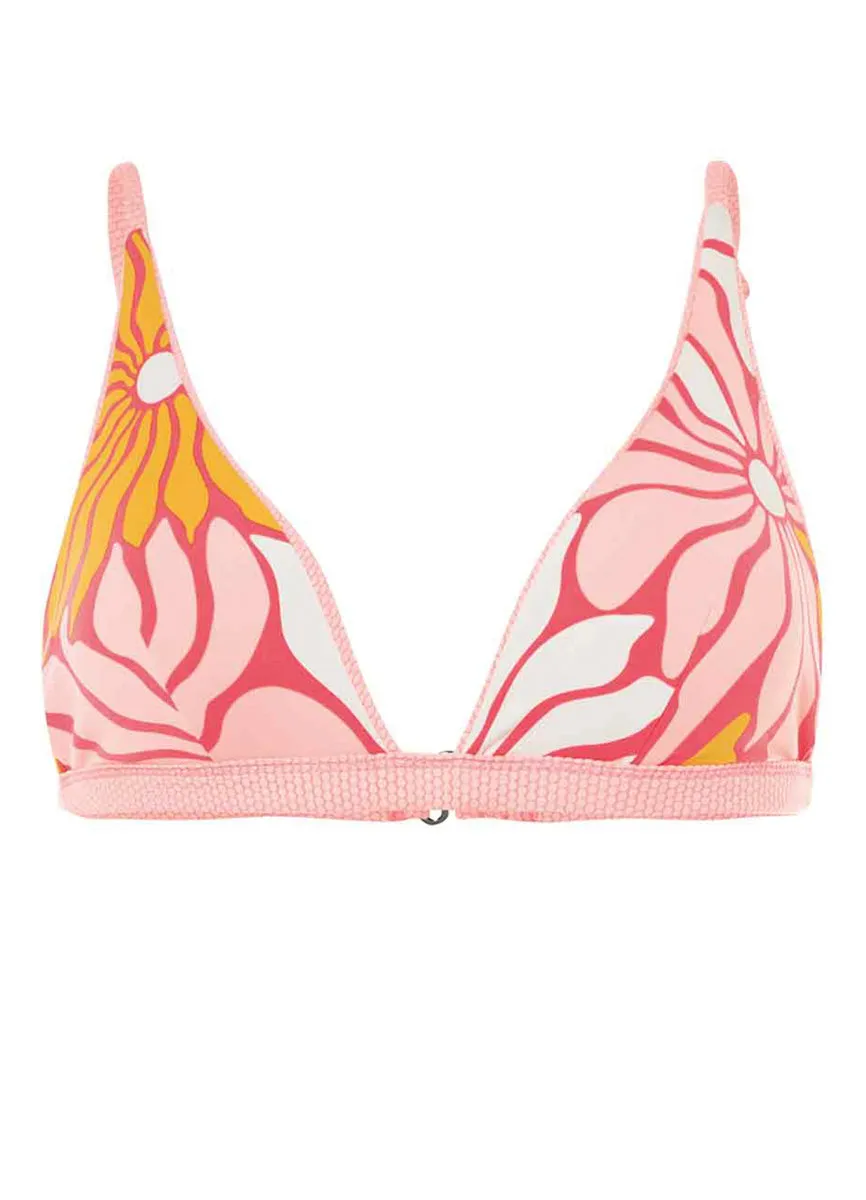 Maaji Coral Salmon Ivy Fixed Triangle Bikini Top Maaji