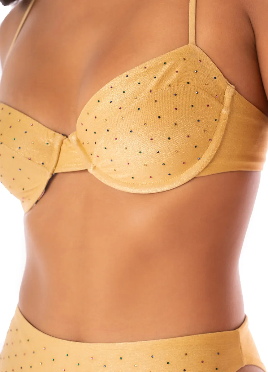 Maaji Creamy Gold Golden Underwire Bikini Top Maaji