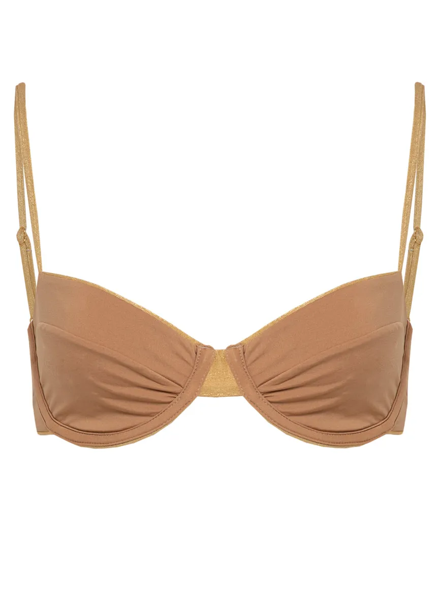 Maaji Creamy Gold Golden Underwire Bikini Top Maaji