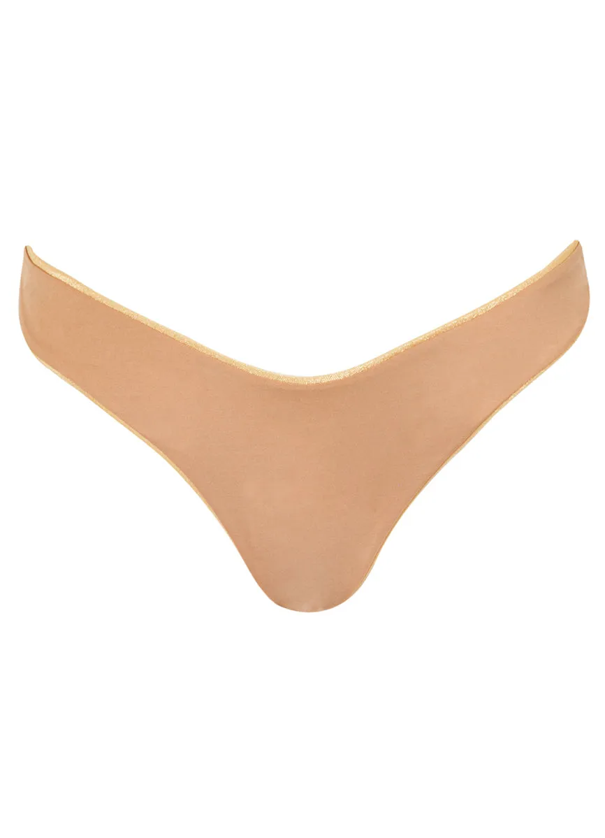 Maaji Creamy Gold Splendour Regular Rise Thin Side Bikini Bottom Maaji