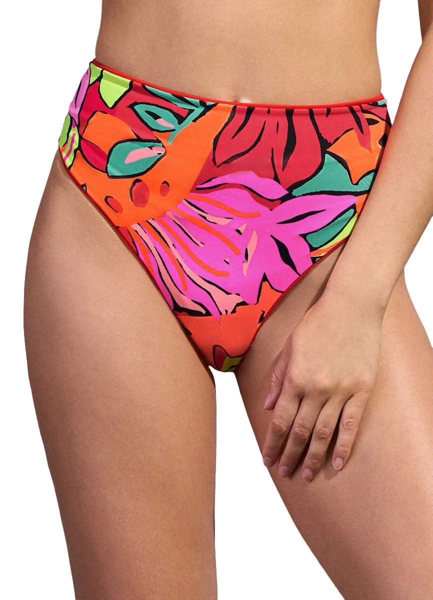 Maaji Crimson Suzy Q High Rise/High Leg Bikini Bottom Maaji