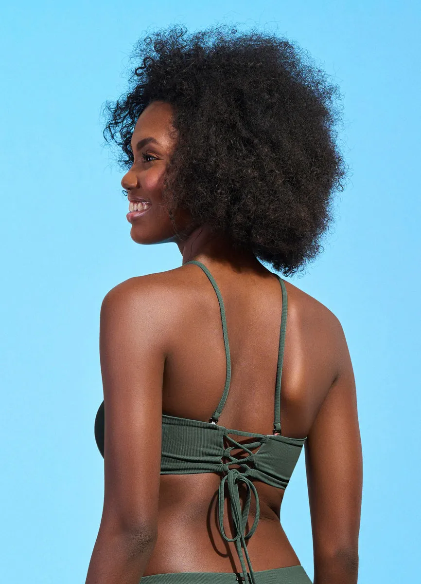Maaji Crocodile Green Ursule V Wire Bandeau Bikini Top Maaji
