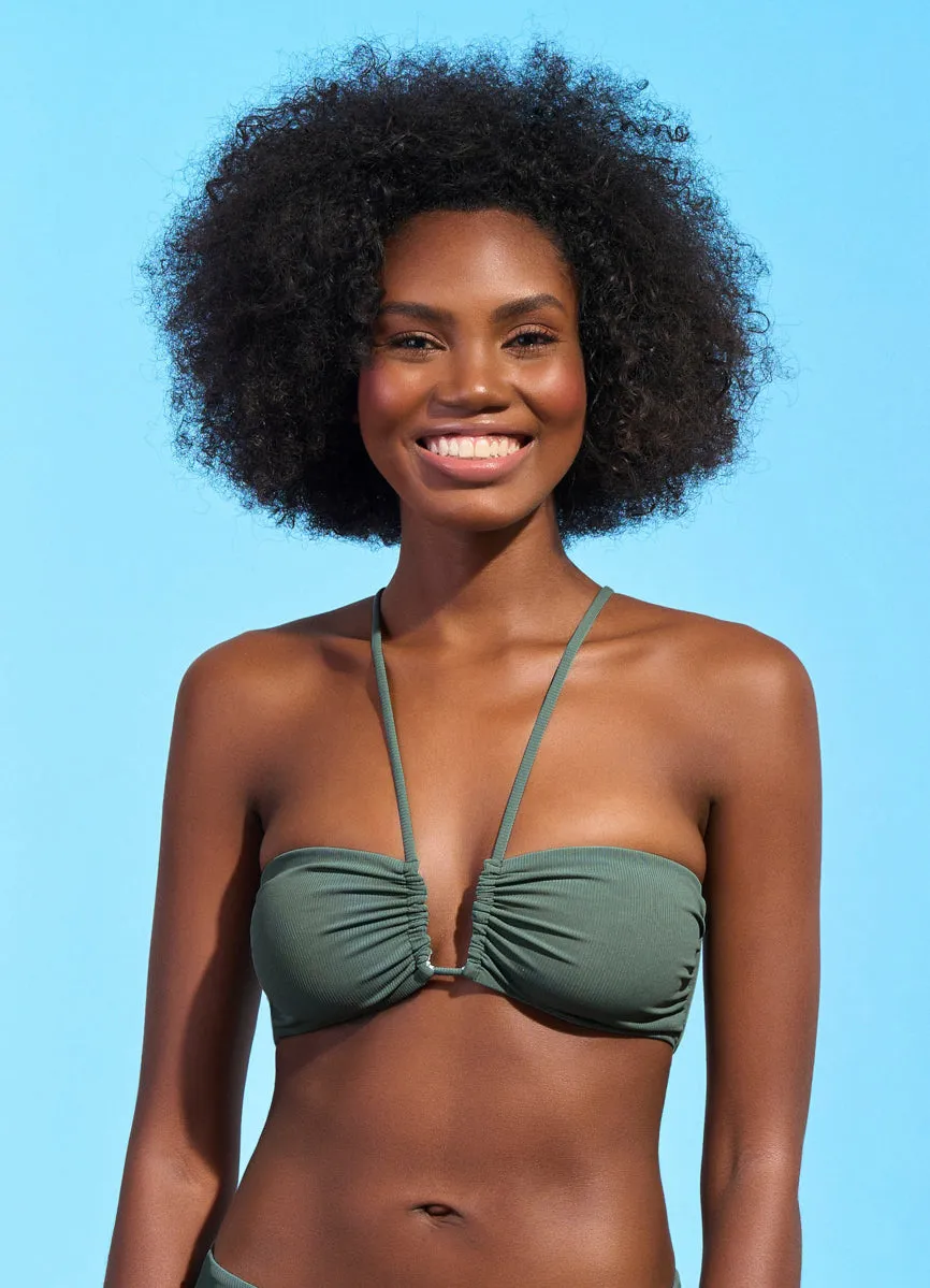 Maaji Crocodile Green Ursule V Wire Bandeau Bikini Top Maaji