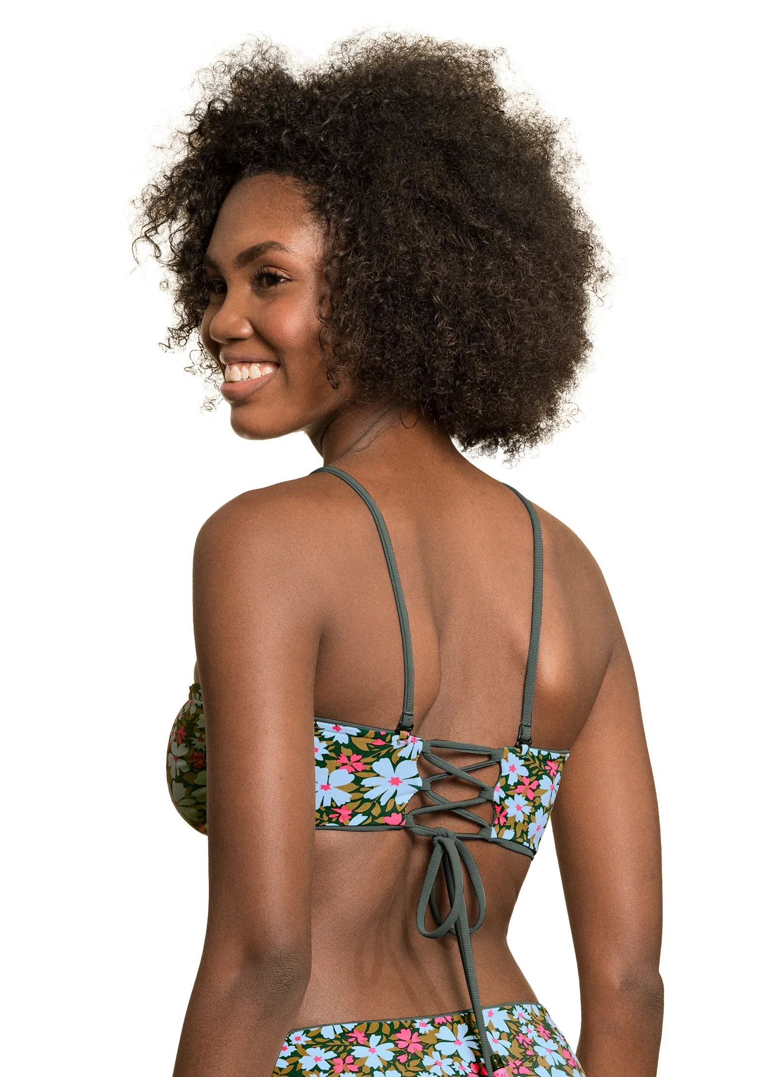 Maaji Crocodile Green Ursule V Wire Bandeau Bikini Top Maaji