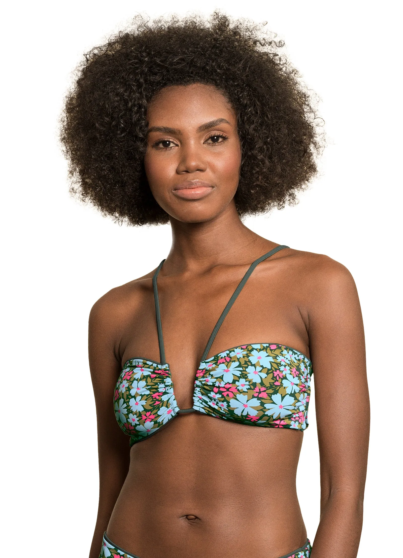 Maaji Crocodile Green Ursule V Wire Bandeau Bikini Top Maaji