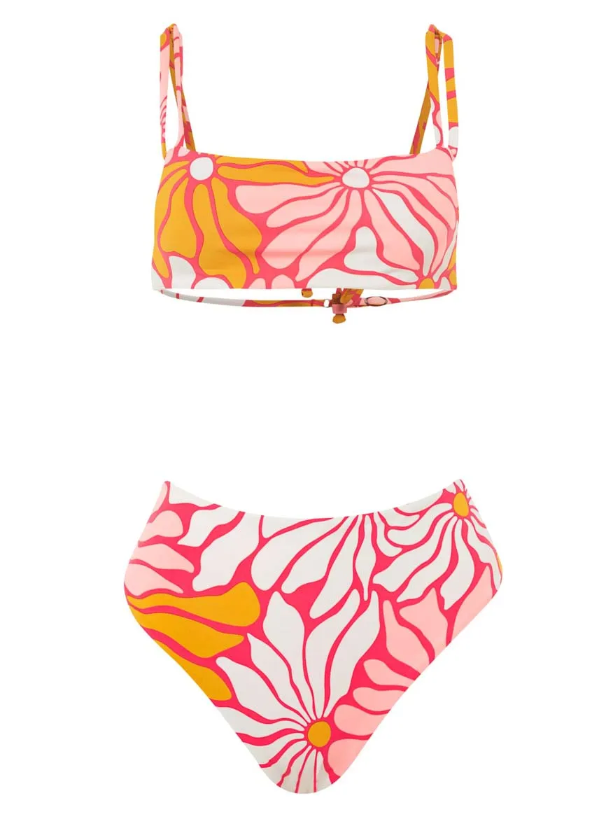 Maaji Dali Flowers Sully High Rise/High Leg Bikini Bottom Maaji