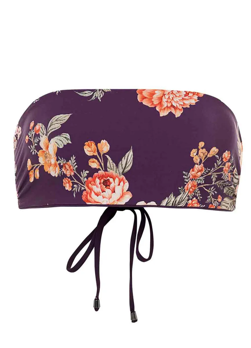 Maaji Dark Grape Bandy Strapless Bandeau Bikini Top Maaji