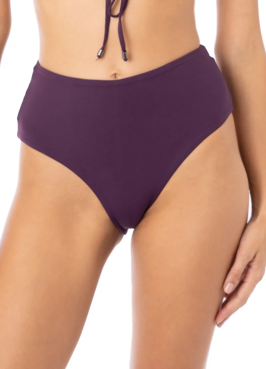 Maaji Dark Grape Venus Mid Rise Bikini Bottom Maaji