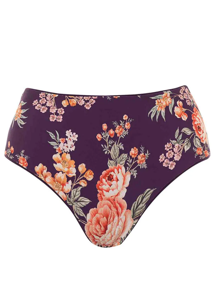 Maaji Dark Grape Venus Mid Rise Bikini Bottom Maaji