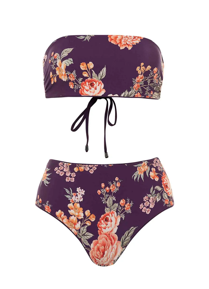 Maaji Dark Grape Venus Mid Rise Bikini Bottom Maaji