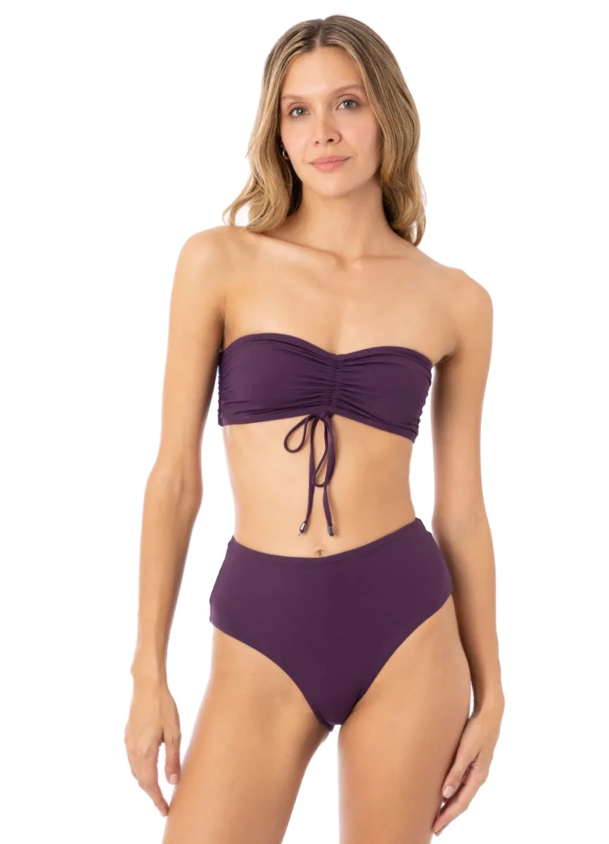 Maaji Dark Grape Venus Mid Rise Bikini Bottom Maaji