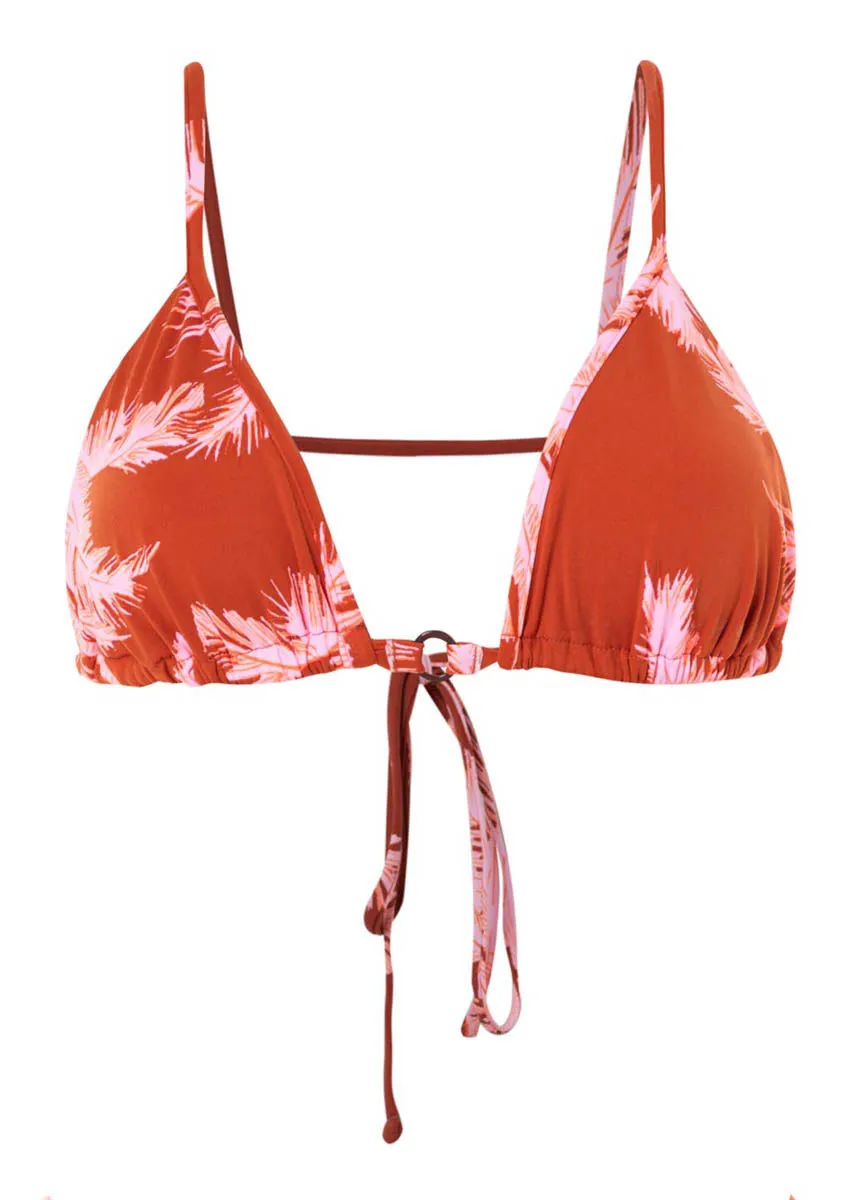 Maaji Darkred Palms Arabelle Sliding Triangle Bikini Top Maaji