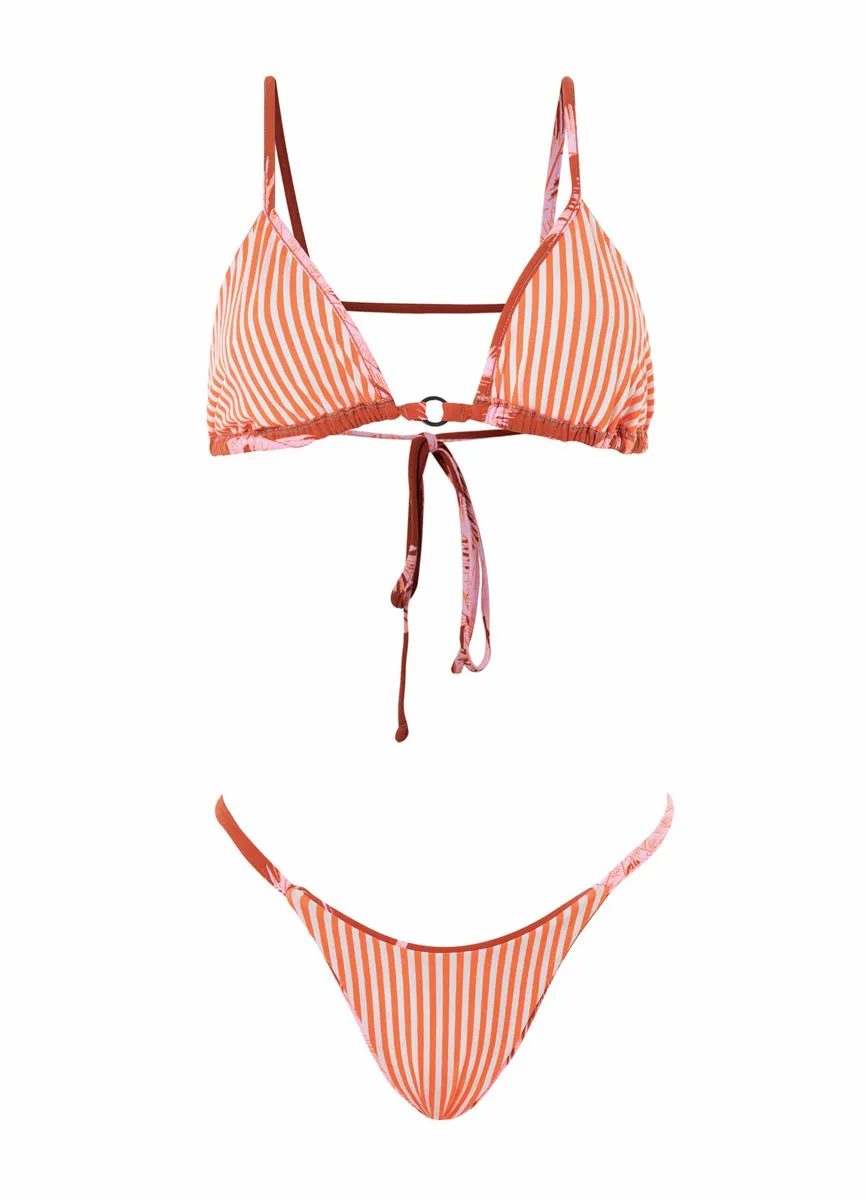 Maaji Darkred Palms Arabelle Sliding Triangle Bikini Top Maaji