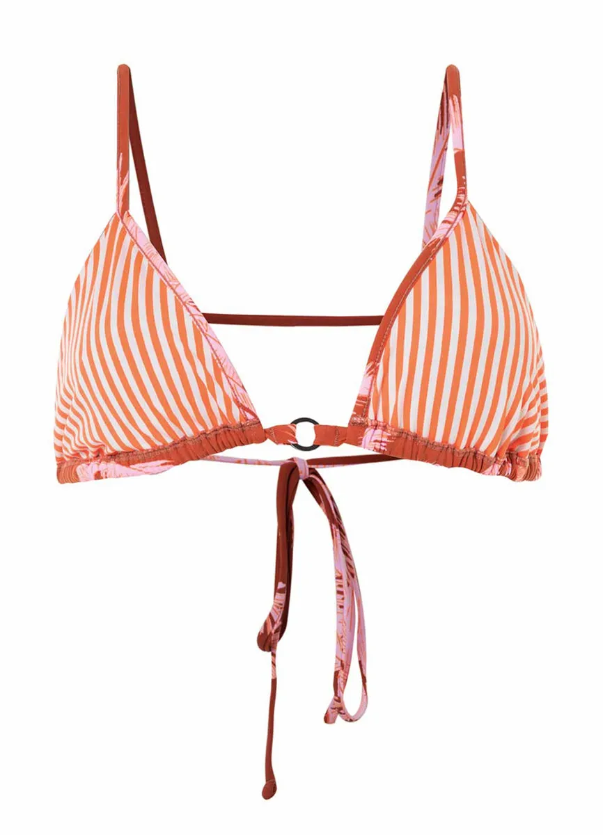 Maaji Darkred Palms Arabelle Sliding Triangle Bikini Top Maaji