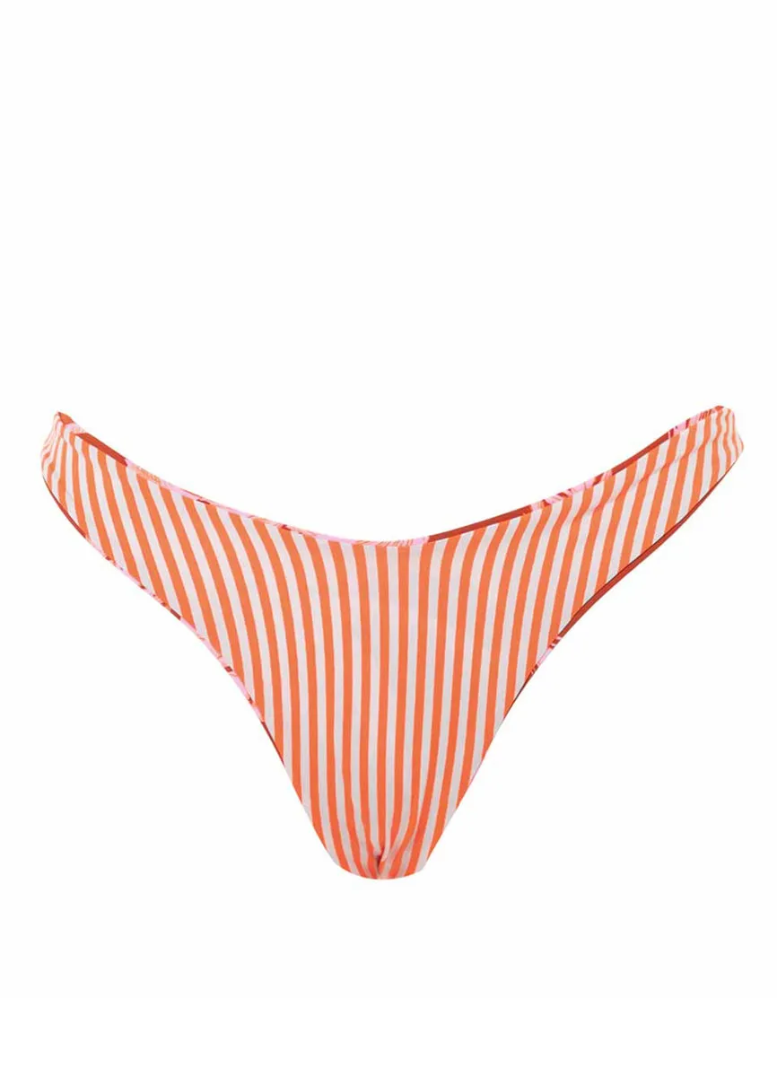 Maaji Darkred Palms Splendour High Leg Bikini Bottom Maaji