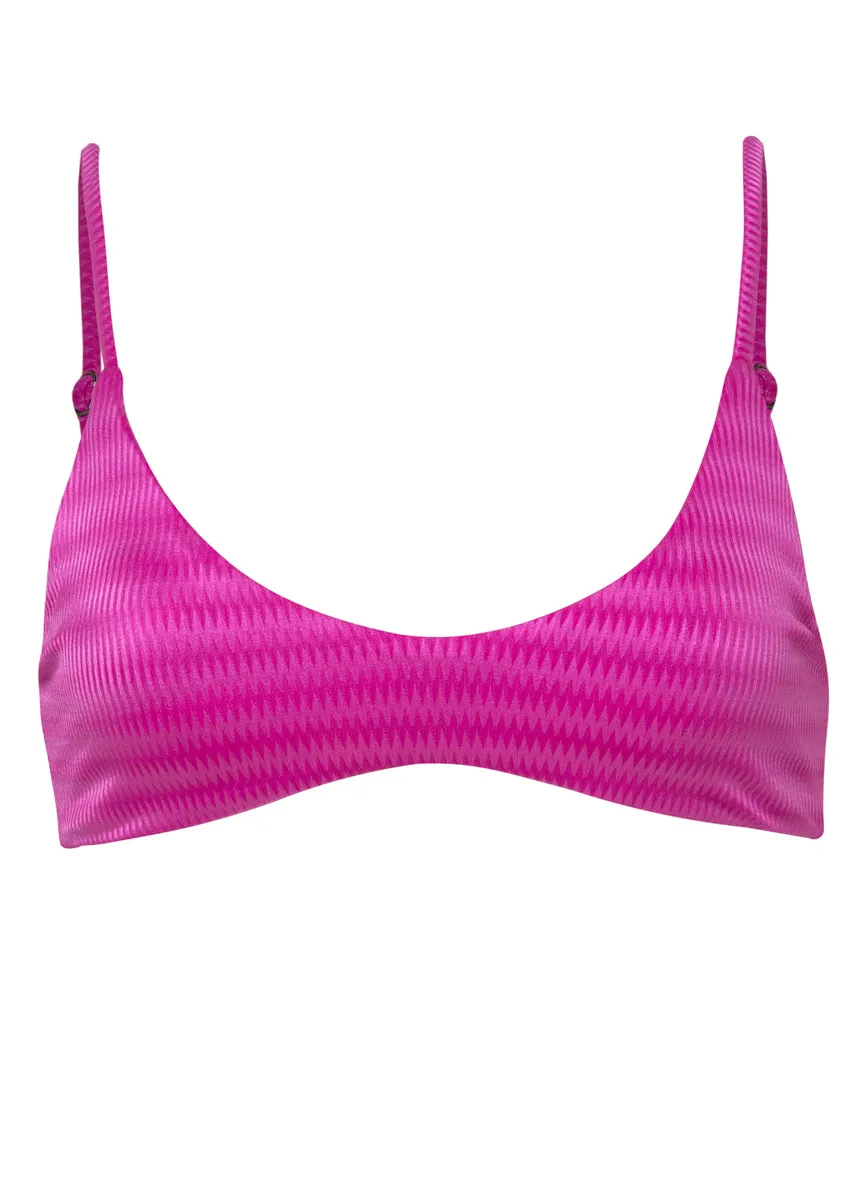 Maaji Deep Pink Liberties Classic Bralette Bikini Top Maaji