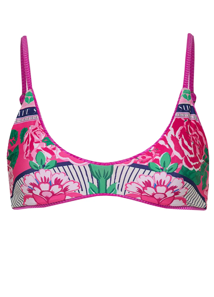 Maaji Deep Pink Liberties Classic Bralette Bikini Top Maaji