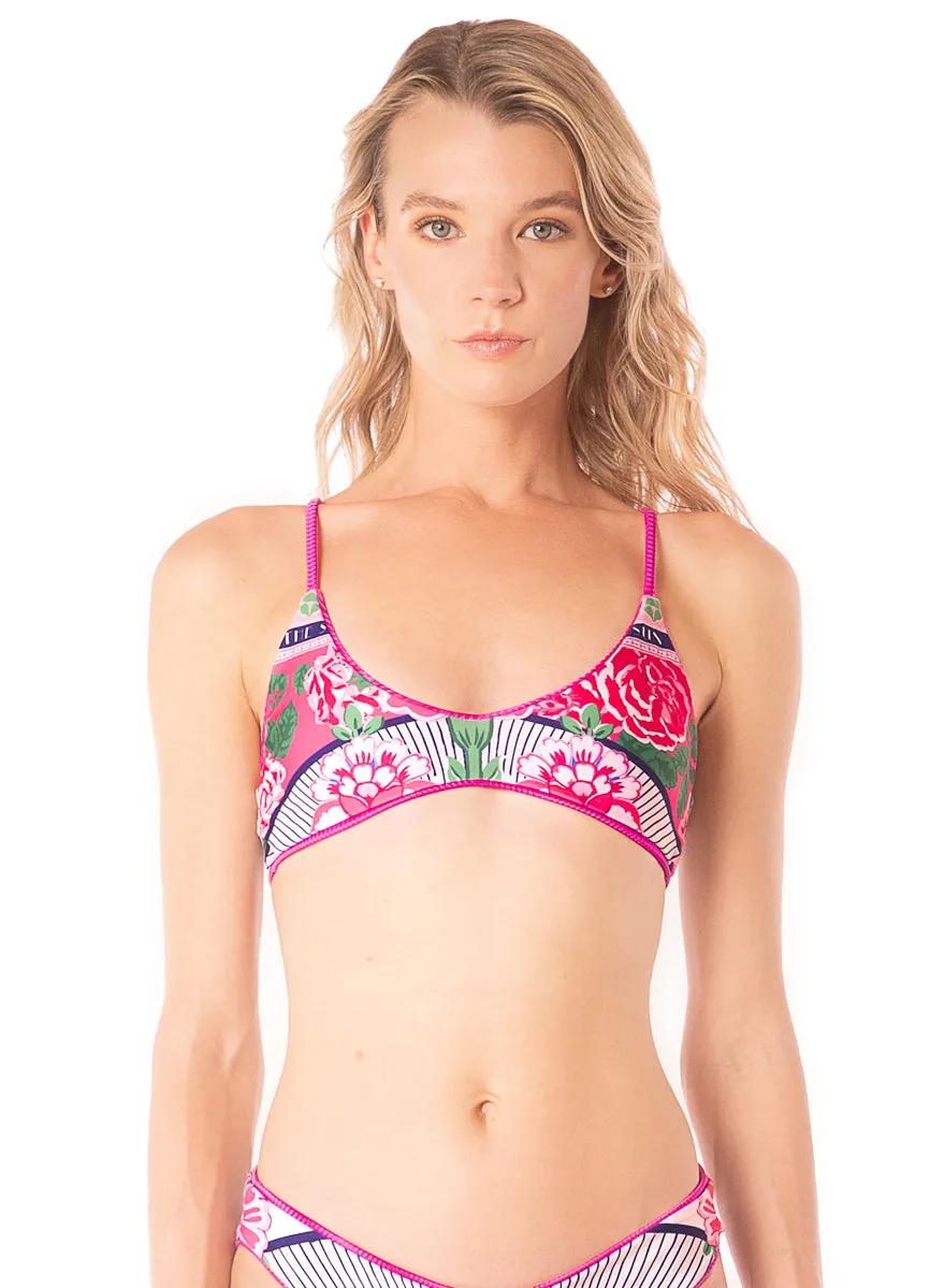 Maaji Deep Pink Liberties Classic Bralette Bikini Top Maaji