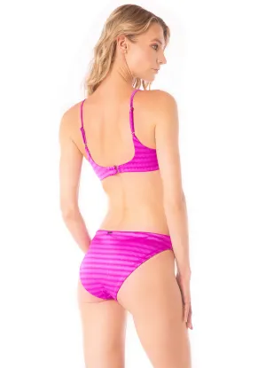 Maaji Deep Pink Sublimity Regular Rise Classic Bikini Bottom Maaji