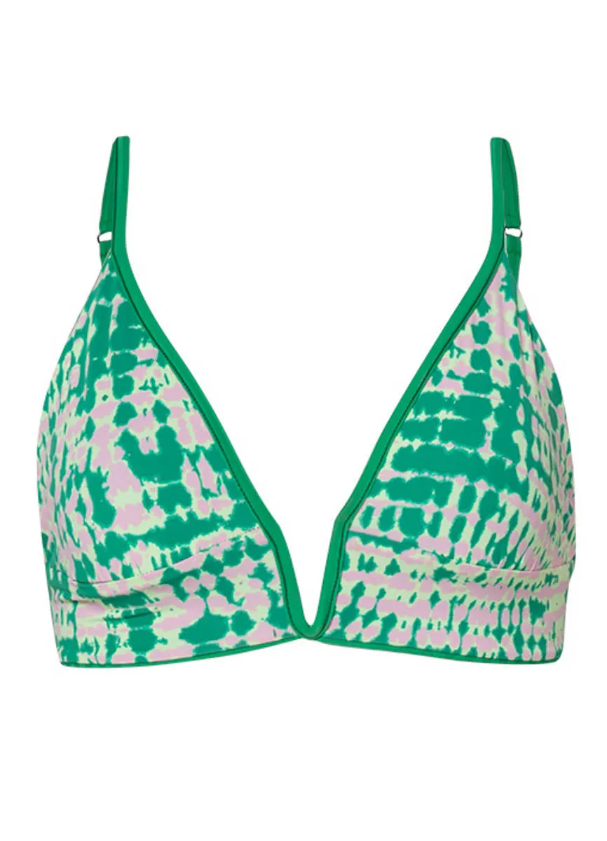 Maaji Enchanting Emerald Parade Long Line Triangle Bikini Top Maaji