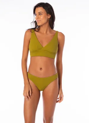 Maaji Engraved Leaves Julie Long Line Triangle Bikini Top Maaji