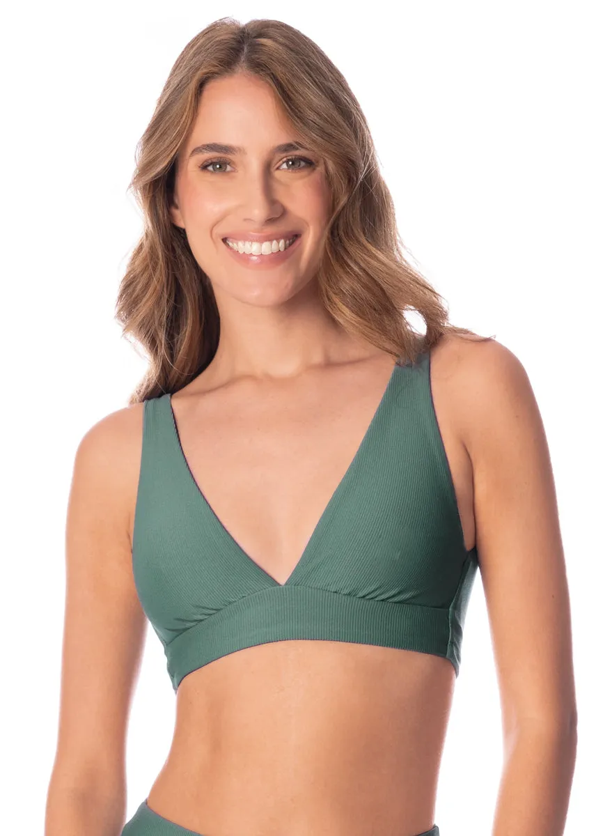 Maaji Eucalyptus Green Allure Long Line Triangle Bikini Top Maaji