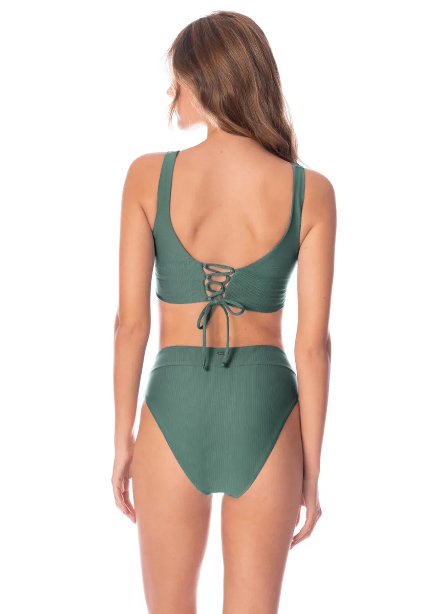Maaji Eucalyptus Green Allure Long Line Triangle Bikini Top Maaji