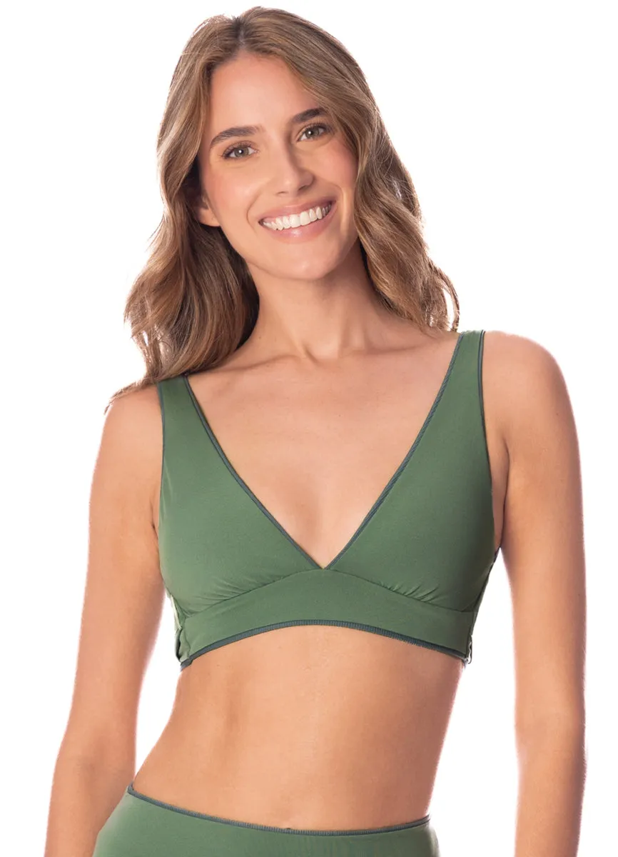 Maaji Eucalyptus Green Allure Long Line Triangle Bikini Top Maaji