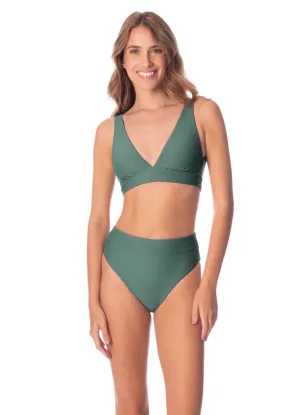Maaji Eucalyptus Green Allure Long Line Triangle Bikini Top Maaji