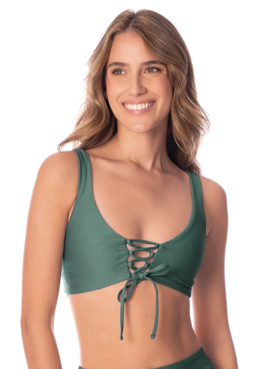 Maaji Eucalyptus Green Allure Long Line Triangle Bikini Top Maaji