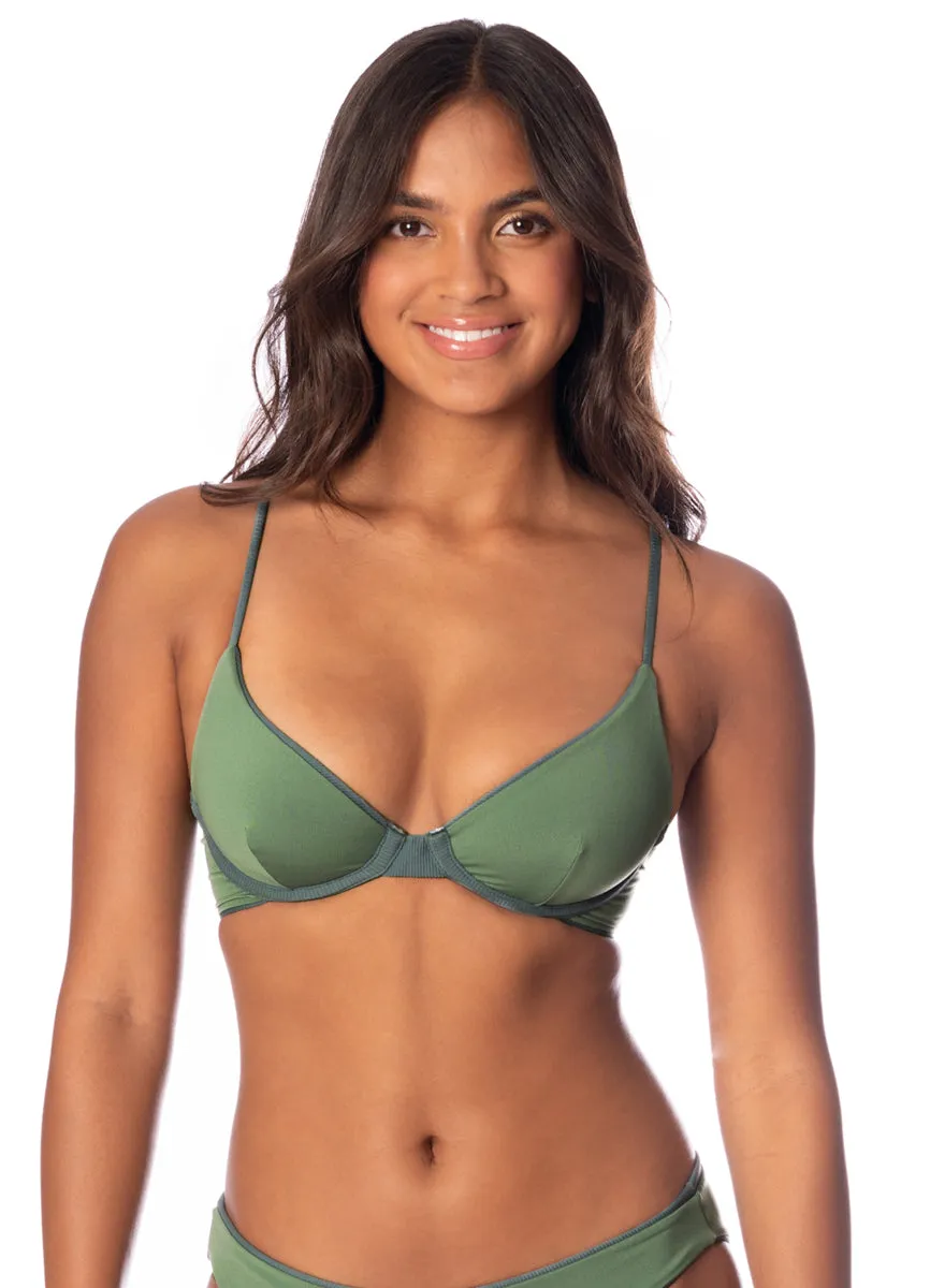 Maaji Eucalyptus Green Dainty Unmolded Underwire Bikini Top Maaji