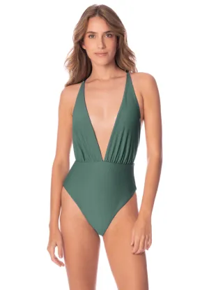 Maaji Eucalyptus Green Safri Plunge One Piece Maaji