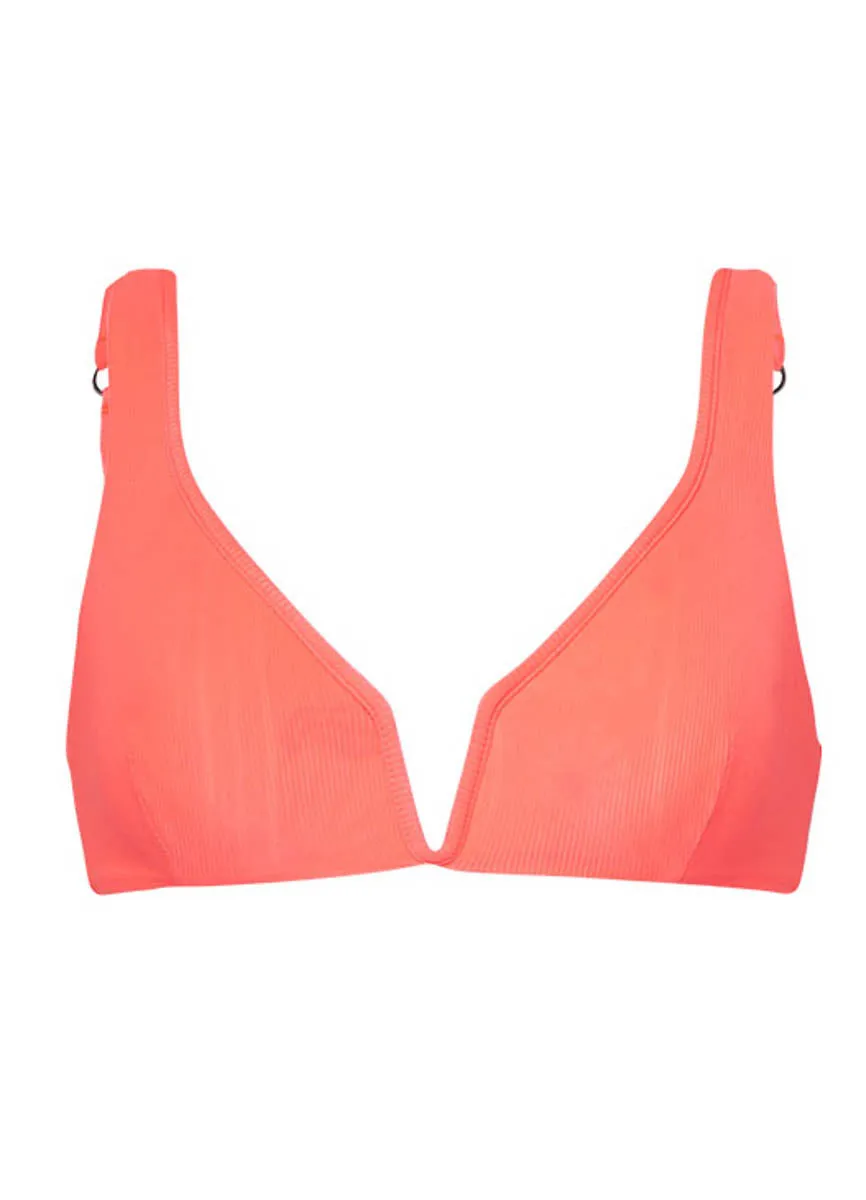 Maaji Fire Coral Victoria V Wire Bralette Bikini Top Maaji