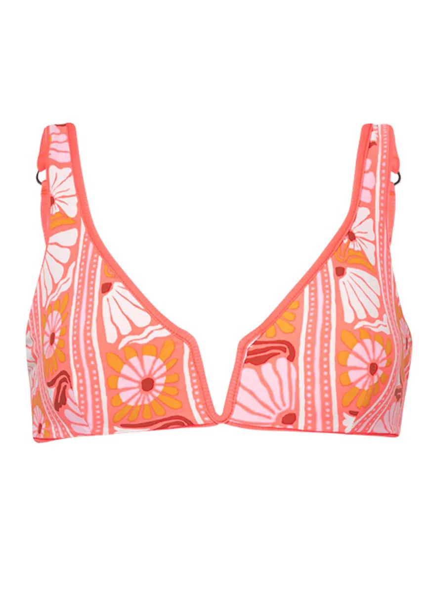 Maaji Fire Coral Victoria V Wire Bralette Bikini Top Maaji