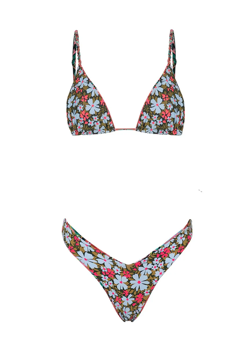 Maaji Flame Palms Upbraid Sliding Triangle Bikini Top Maaji