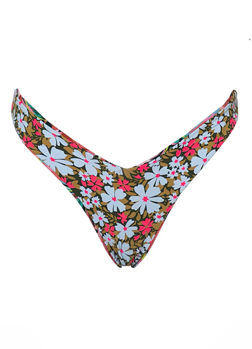 Maaji Flame Palms Valerya Regular Rise Double V Bikini Bottom Maaji