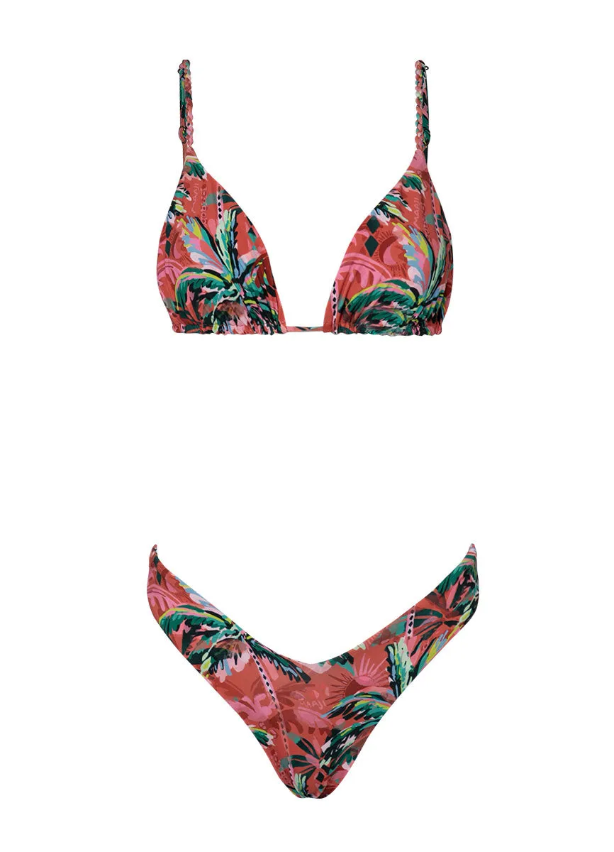 Maaji Flame Palms Valerya Regular Rise Double V Bikini Bottom Maaji