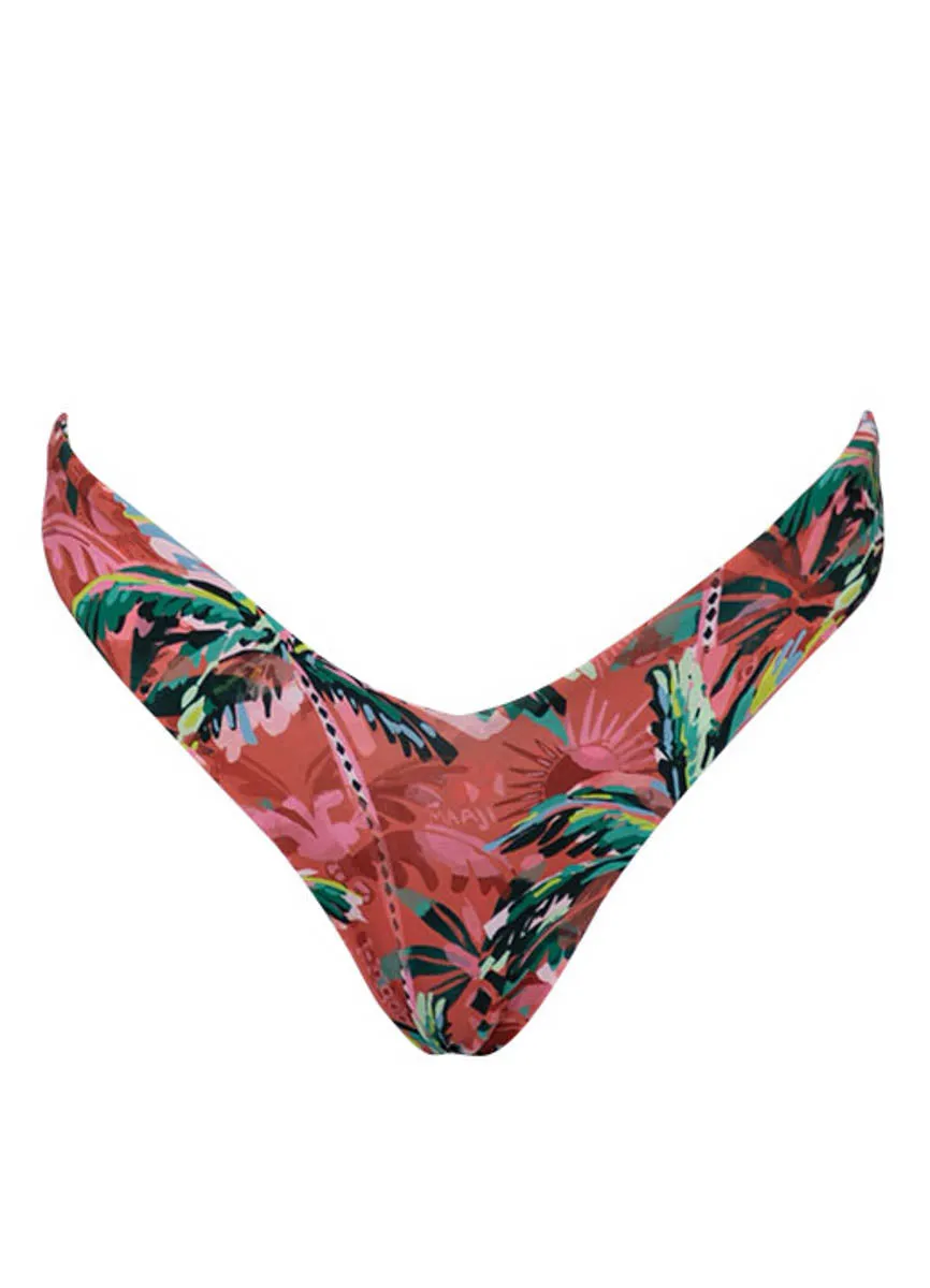 Maaji Flame Palms Valerya Regular Rise Double V Bikini Bottom Maaji