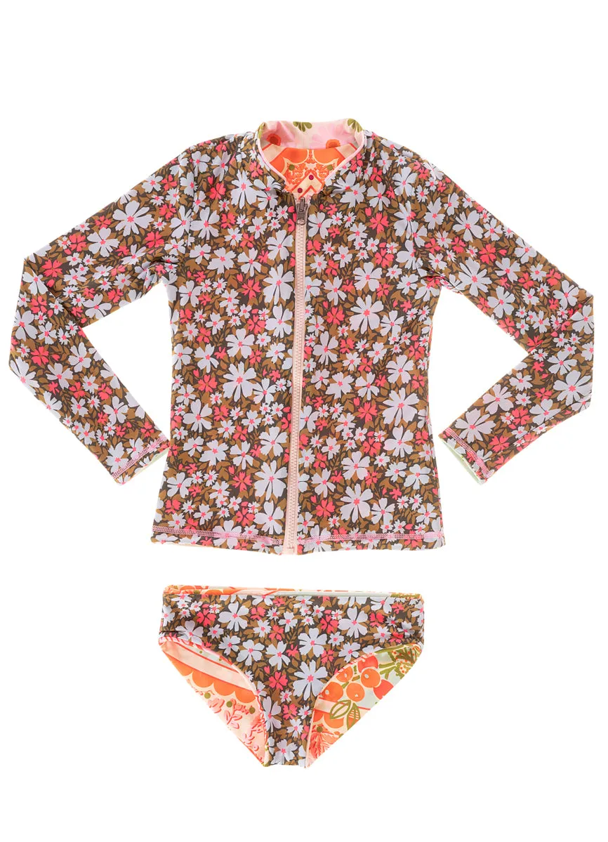 Maaji Floral Groove Cherish Girls Rashguard Set Maaji