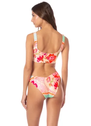 Maaji Floral Groove Valerya Regular Rise Double V Bikini Bottom Maaji