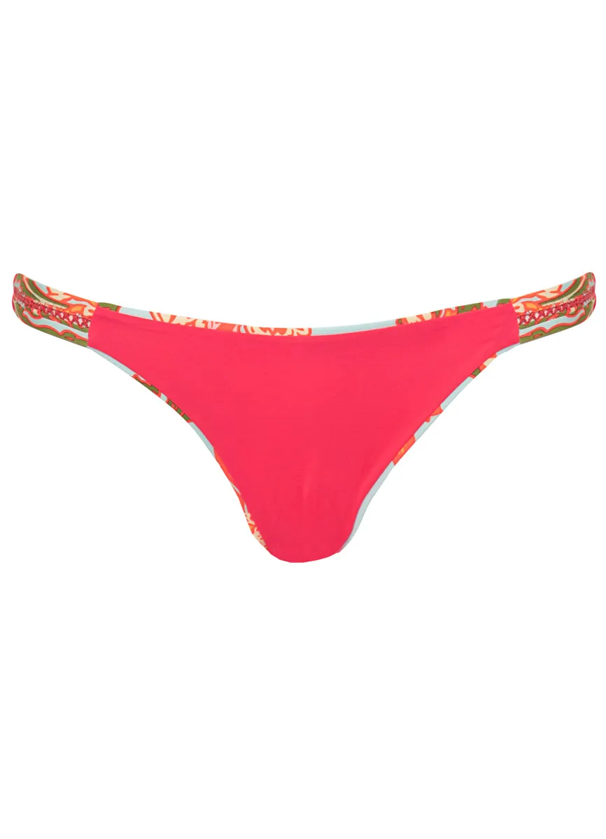 Maaji Floral Sky Quinn Low Rise Thin Side Bikini Bottom Maaji