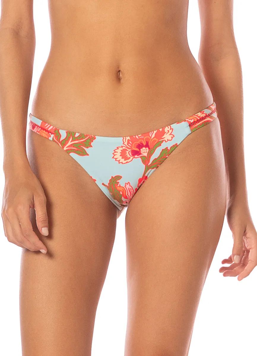 Maaji Floral Sky Quinn Low Rise Thin Side Bikini Bottom Maaji