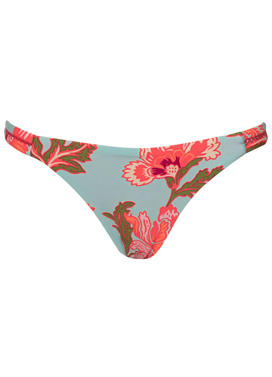 Maaji Floral Sky Quinn Low Rise Thin Side Bikini Bottom Maaji