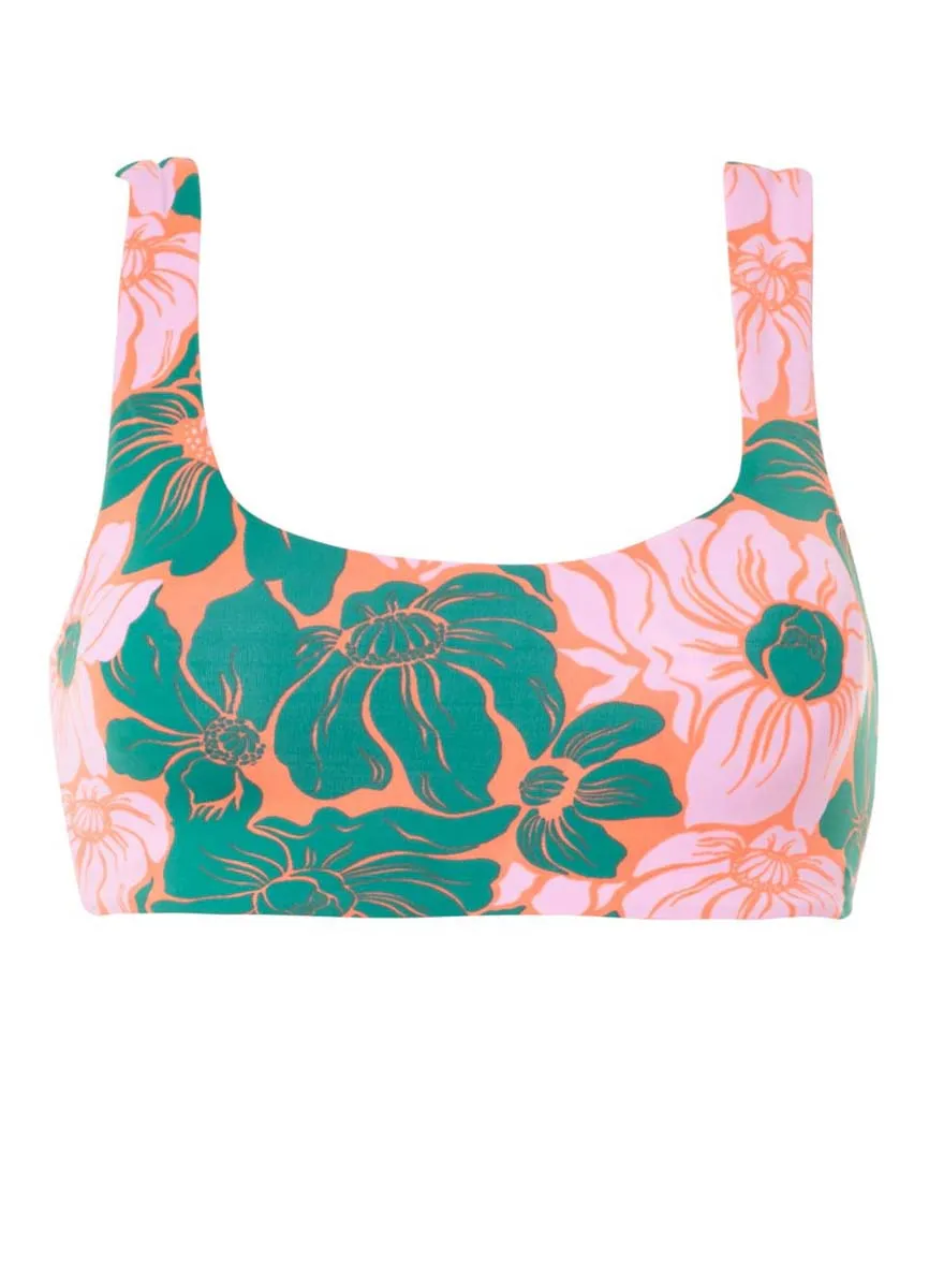 Maaji Floral Stamp Guinea Sporty Bralette Bikini Top Maaji