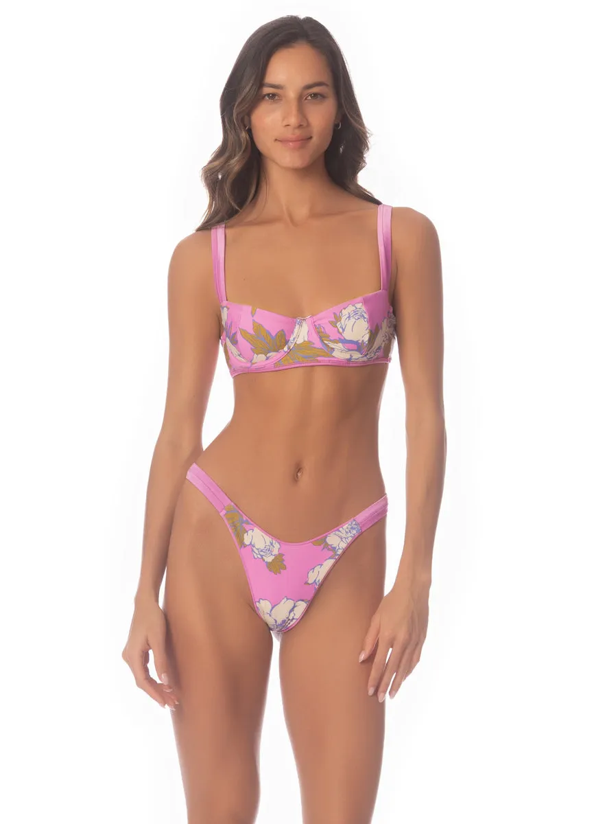 Maaji Fondant Pink Resplendor Regular Rise Thin Side Bikini Bottom Maaji